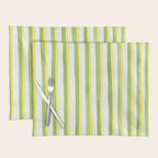 Green and Yellow Soft Watercolor Vertical Lines Placemat Gallery Image 1