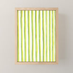 Green and Yellow Soft Watercolor Vertical Lines Mini Art Print Gallery Image 1