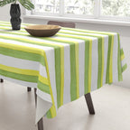 Green and Yellow Soft Watercolor Vertical Lines Tablecloth Gallery Image 3