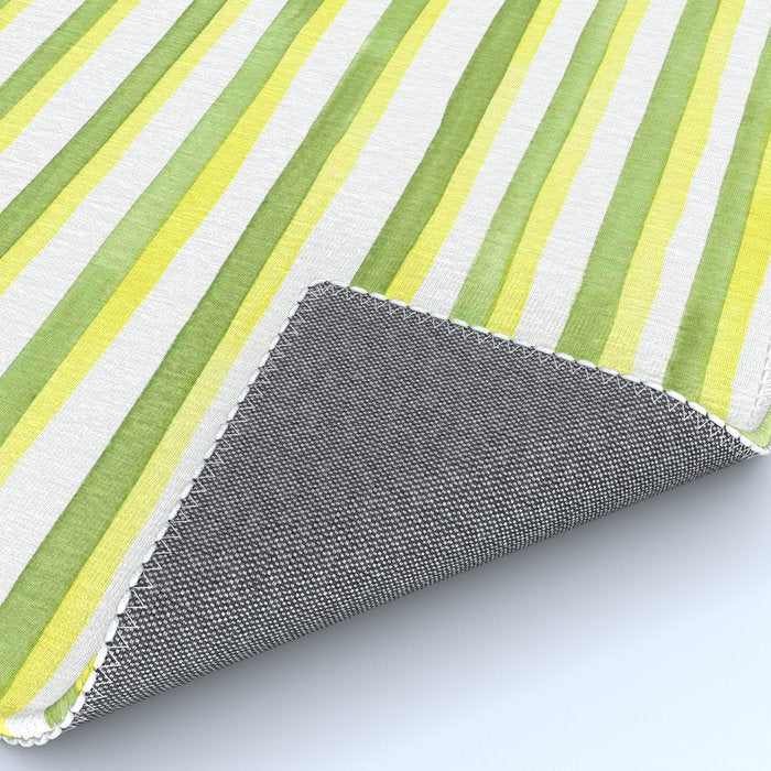 Green and Yellow Soft Watercolor Vertical Lines Rug Gallery Image 4