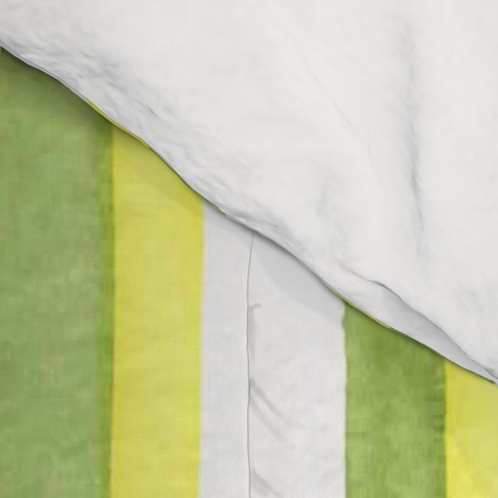 Green and Yellow Soft Watercolor Vertical Lines Comforter Gallery Image 4