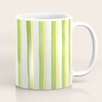 Green and Yellow Soft Watercolor Vertical Lines Coffee Mug Gallery Image 1