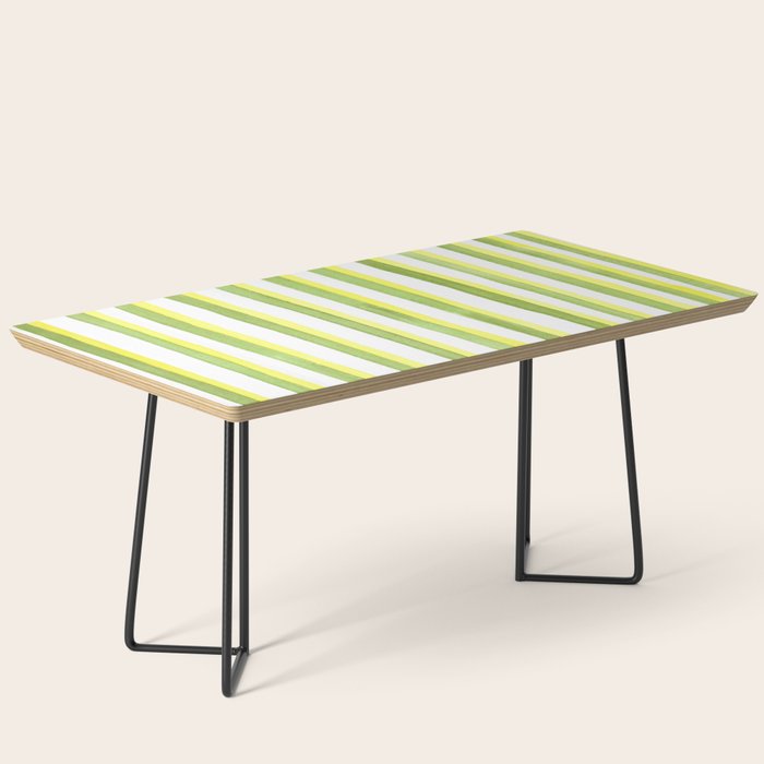 Green and Yellow Soft Watercolor Vertical Lines Coffee Table Gallery Image 1