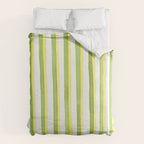 Green and Yellow Soft Watercolor Vertical Lines Duvet Cover Gallery Image 6