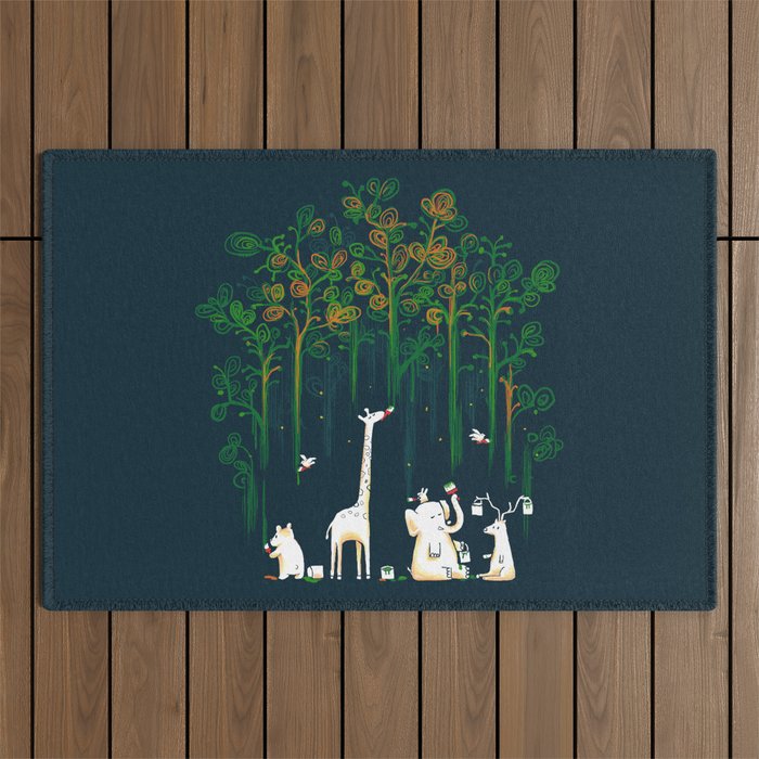 Re-paint the Forest Outdoor Rug Gallery Image 1