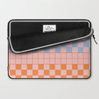 Checkered Triplet Mixed Check Pattern in Pastel Pink and Light Orange Laptop Sleeve Gallery Image 2
