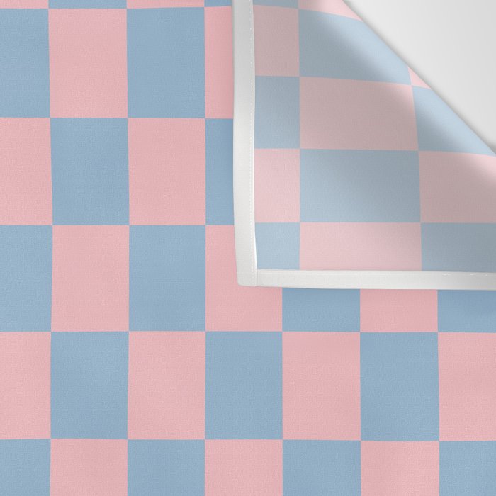 Checkered Triplet Mixed Check Pattern in Pastel Pink and Light Orange Wall Tapestry Gallery Image 3