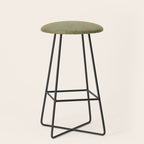Block Print Pomegranate in Olive Stool Gallery Image 1