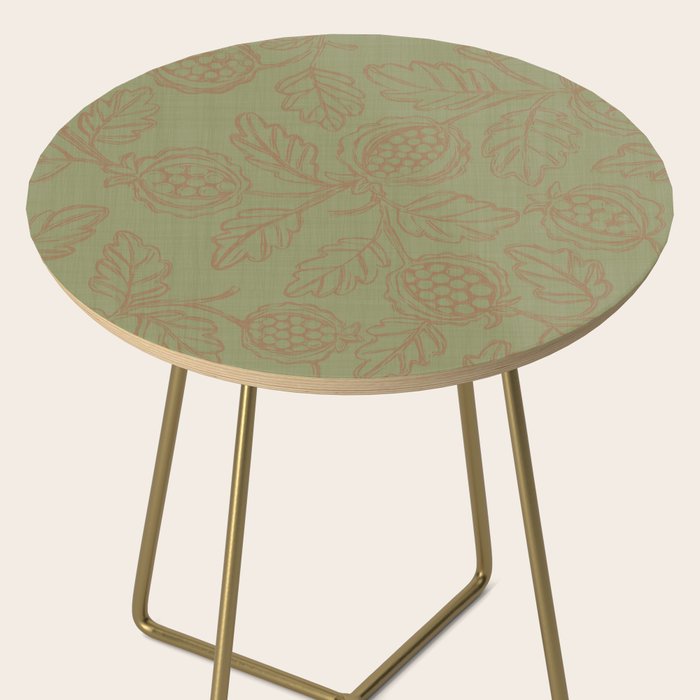 Block Print Pomegranate in Olive Side Table Gallery Image 2