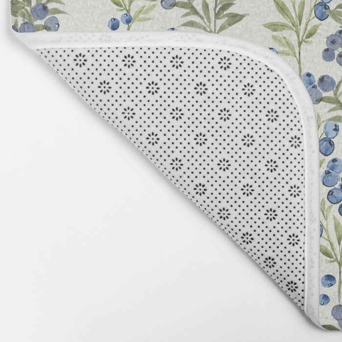 âWild Blueberryâ - Botanical Pattern Bath Mat Gallery Image 2