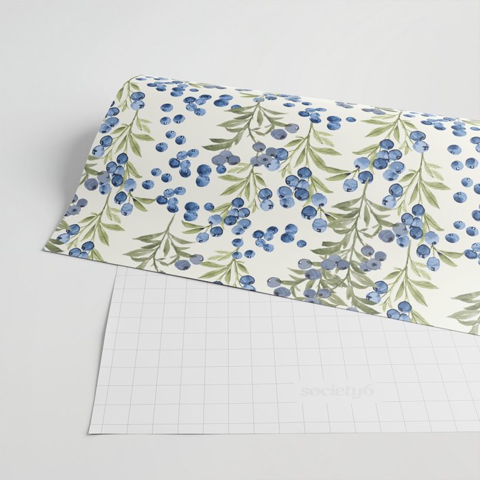 âWild Blueberryâ - Botanical Pattern Wrapping Paper Gallery Image 2