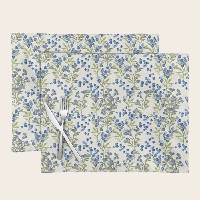âWild Blueberryâ - Botanical Pattern Placemat Gallery Image 1