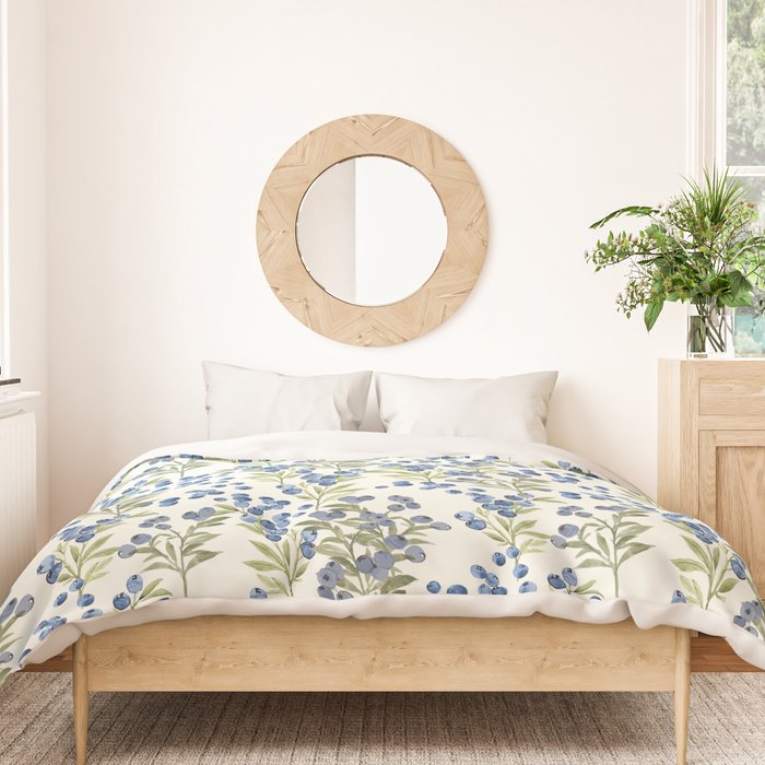 âWild Blueberryâ - Botanical Pattern Duvet Cover Gallery Image 3