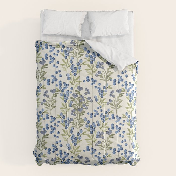âWild Blueberryâ - Botanical Pattern Comforter Gallery Image 1