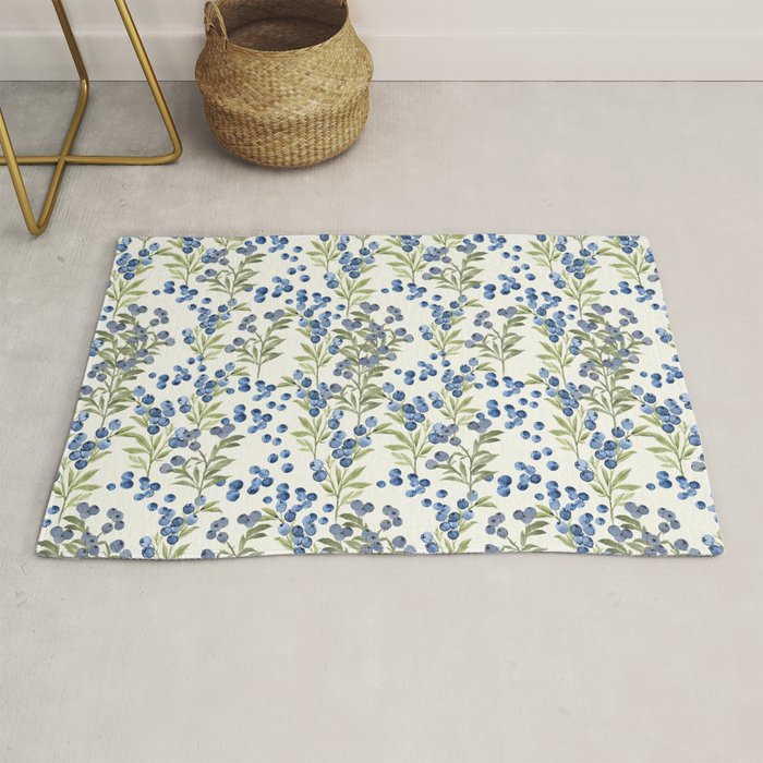 âWild Blueberryâ - Botanical Pattern Rug Gallery Image 1
