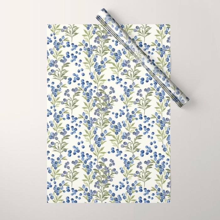 âWild Blueberryâ - Botanical Pattern Wrapping Paper Gallery Image 1
