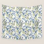 âWild Blueberryâ - Botanical Pattern Wall Tapestry Gallery Image 4