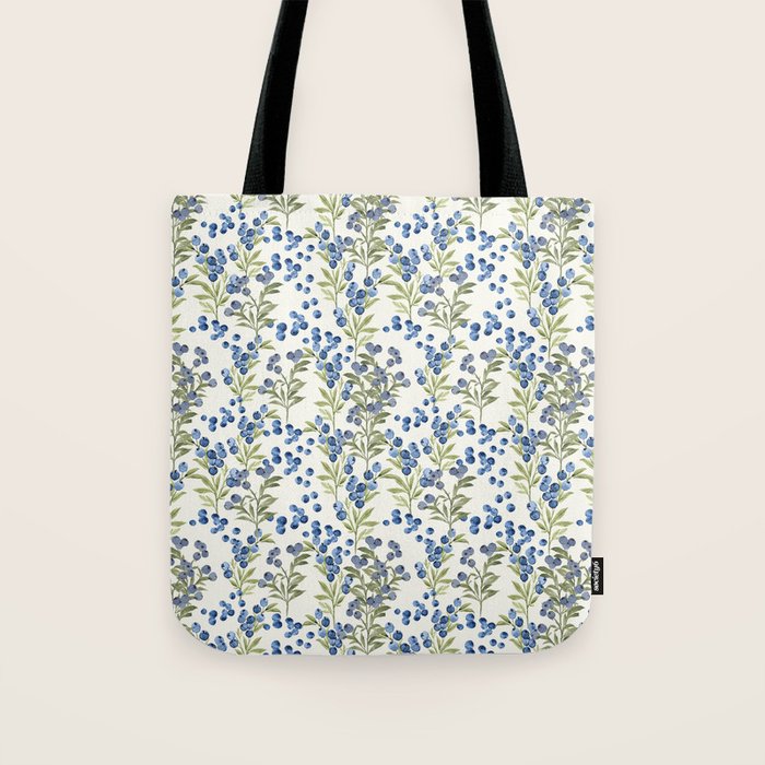 âWild Blueberryâ - Botanical Pattern Tote Bag Gallery Image 1