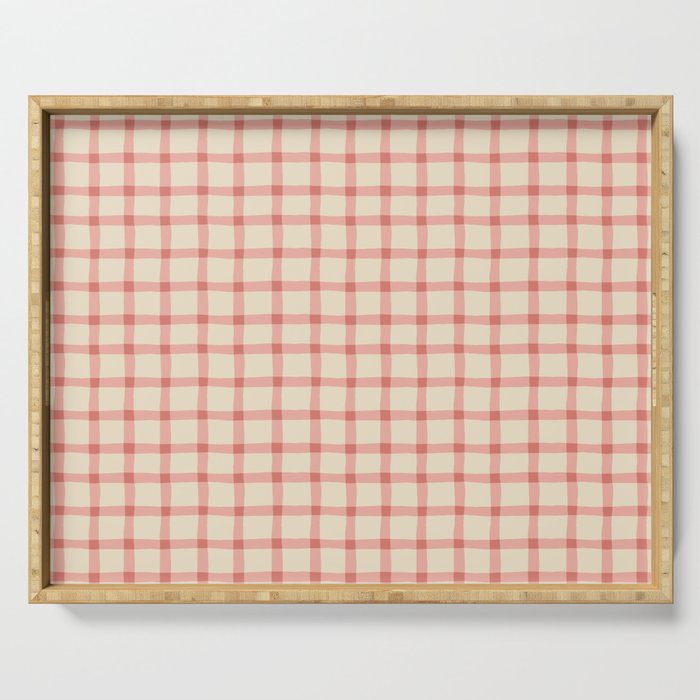 Strawberry Gingham Pattern Serving Tray Gallery Image 1