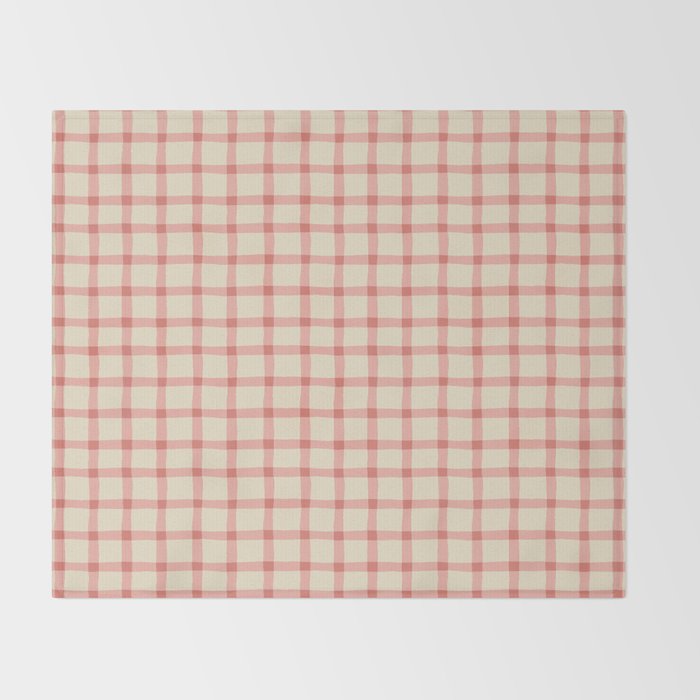 Strawberry Gingham Pattern Throw Blanket Gallery Image 2