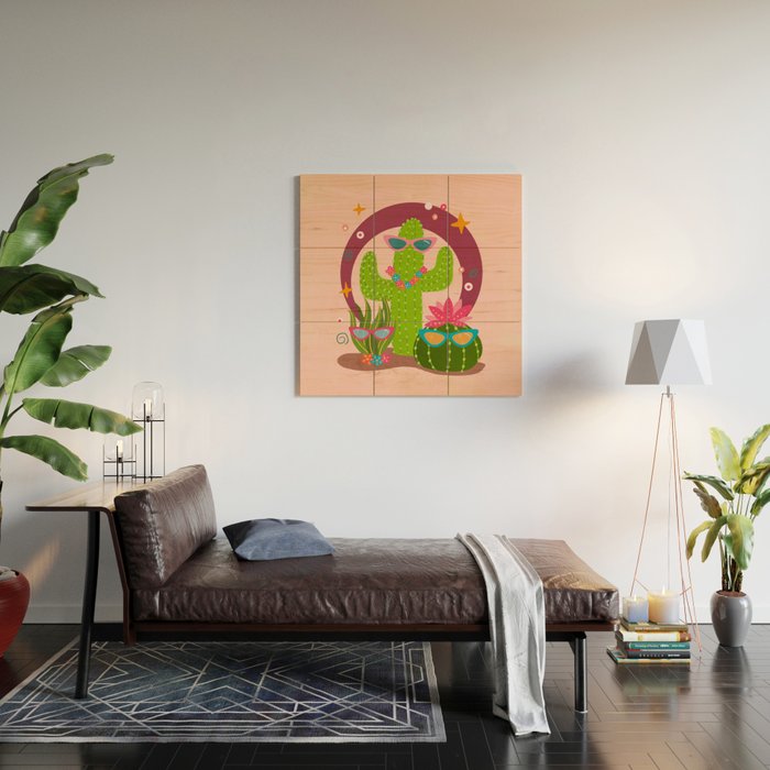 Cactus fiesta Wood Wall Art Gallery Image 2