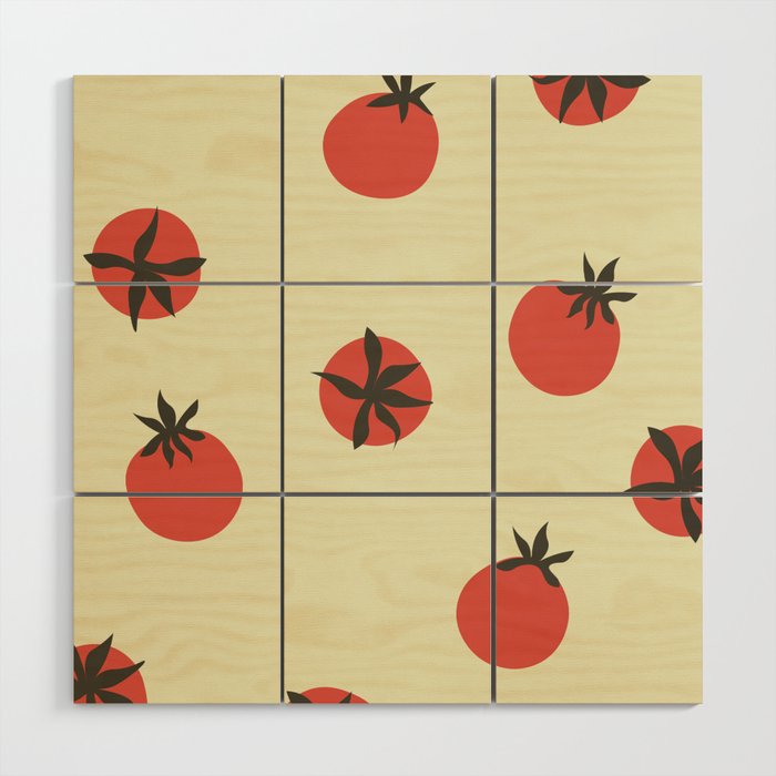 Tomatoes Pattern Wood Wall Art Gallery Image 1