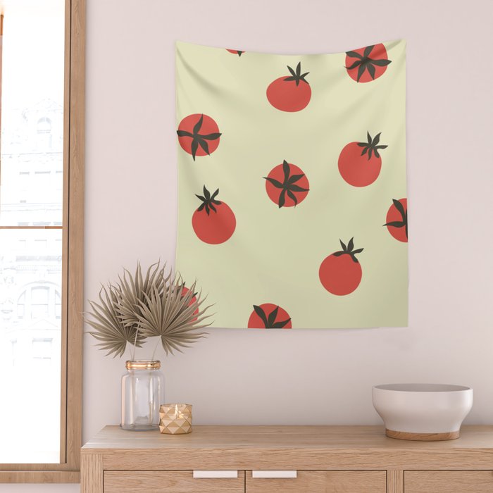 Tomatoes Pattern Wall Tapestry Gallery Image 2