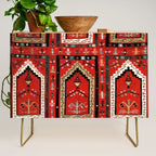 Vintage Bulgarian Niche Rug Print Credenza Gallery Image 1