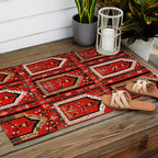 Vintage Bulgarian Niche Rug Print Outdoor Rug Gallery Image 2
