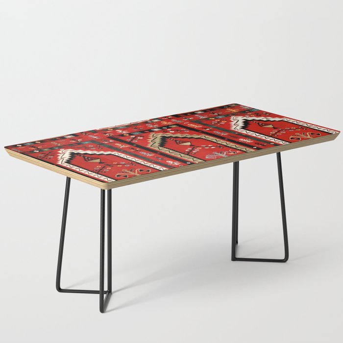 Vintage Bulgarian Niche Rug Print Coffee Table Gallery Image 1