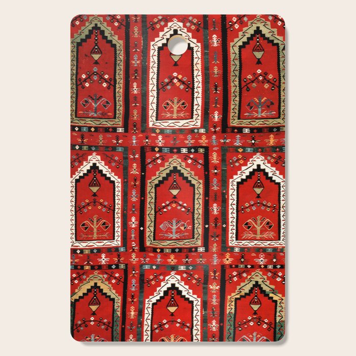 Vintage Bulgarian Niche Rug Print Cutting Board Gallery Image 1