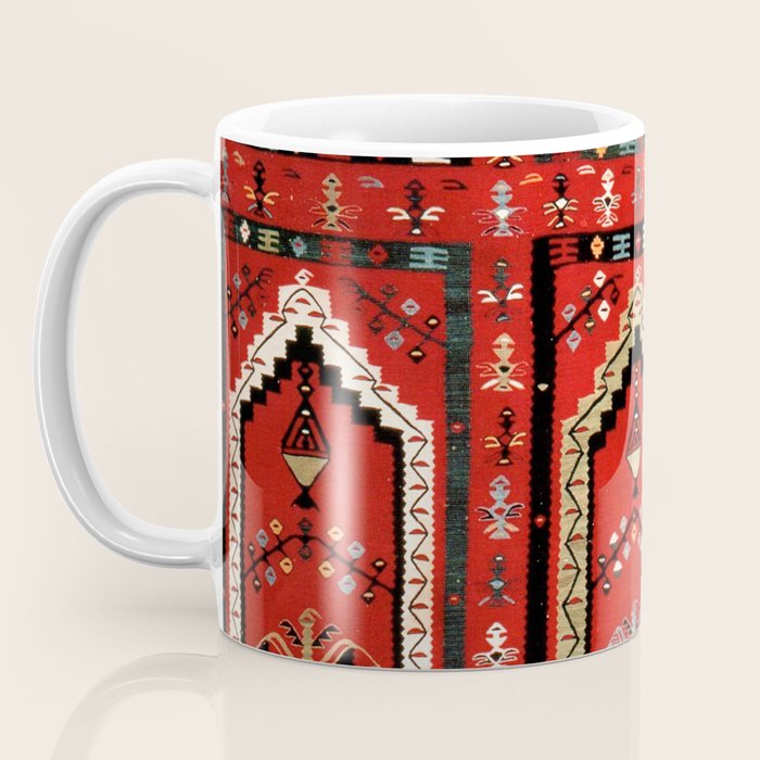 Vintage Bulgarian Niche Rug Print Coffee Mug Gallery Image 3