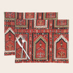 Vintage Bulgarian Niche Rug Print Placemat Gallery Image 1