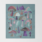 Mushroom Collection â Galaxy Throw Blanket Gallery Image 2