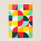 Mid Century Bauhaus Geometric Pattern Stationery Card Gallery Image 2