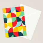 Mid Century Bauhaus Geometric Pattern Stationery Card Gallery Image 2