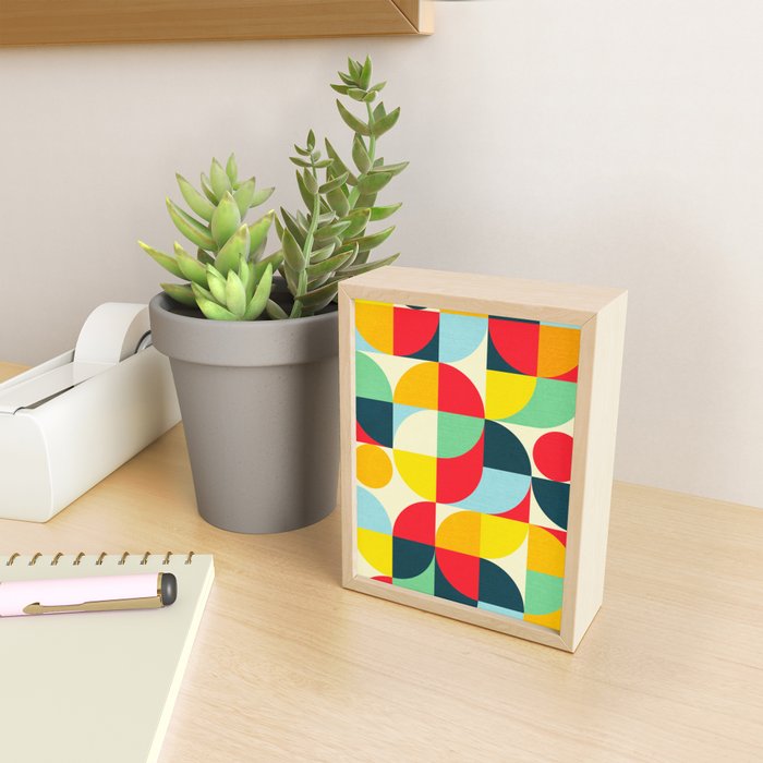 Mid Century Bauhaus Geometric Pattern Mini Art Print Gallery Image 2