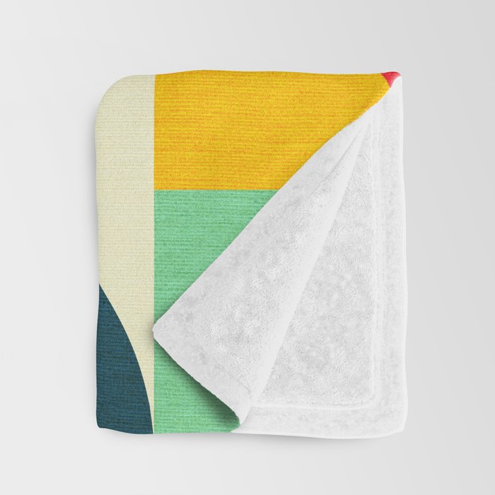 Mid Century Bauhaus Geometric Pattern Throw Blanket Gallery Image 3