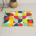 Mid Century Bauhaus Geometric Pattern Rug Gallery Image 1