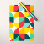Mid Century Bauhaus Geometric Pattern Wrapping Paper Gallery Image 1