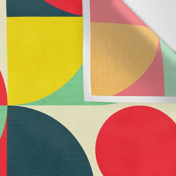 Mid Century Bauhaus Geometric Pattern Wall Tapestry Gallery Image 3