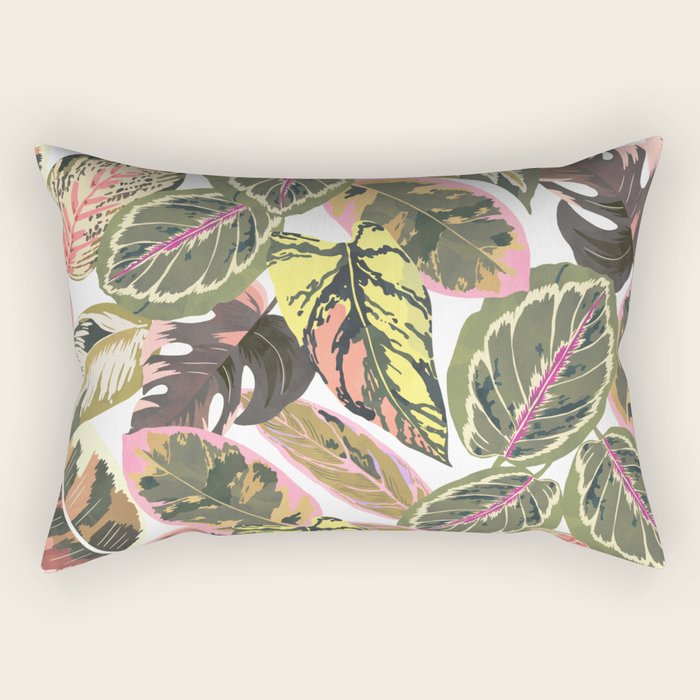 Wild jungle botanical leaves 63 Rectangular Pillow Gallery Image 1