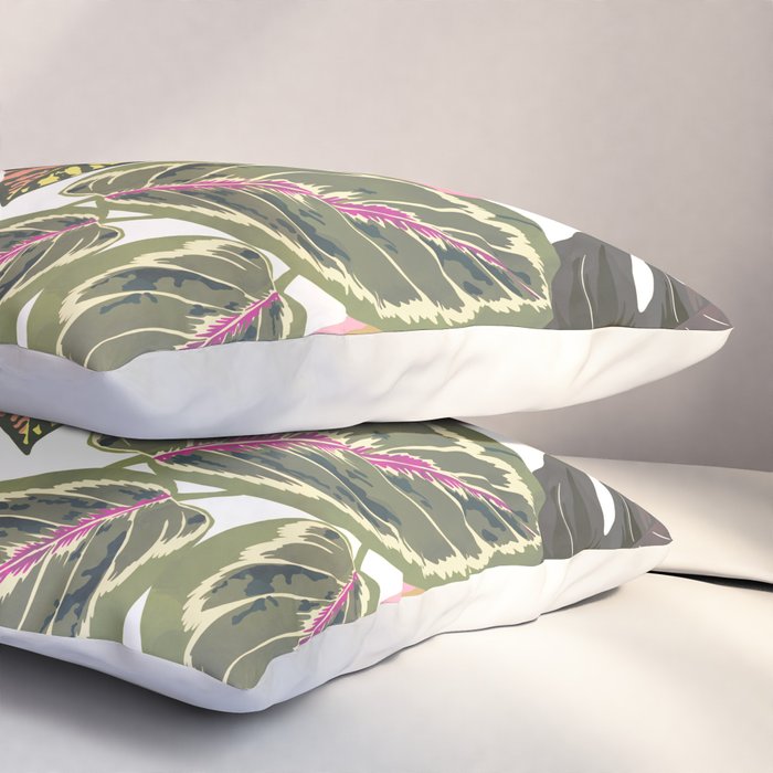 Wild jungle botanical leaves 63 Pillow Sham Gallery Image 3