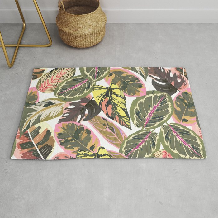 Wild jungle botanical leaves 63 Rug Gallery Image 1