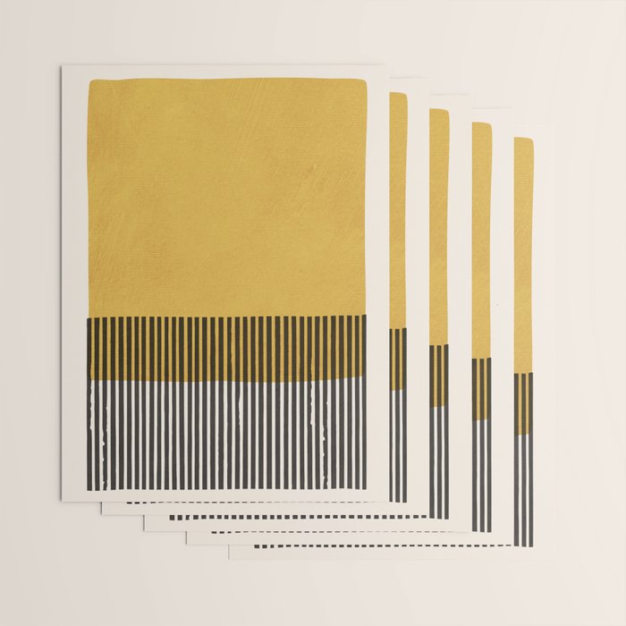 Mustard and Black Minimalist Original Art Wrapping Paper Gallery Image 3