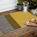 Mustard and Black Minimalist Original Art Outdoor Rug Gallery Image 2