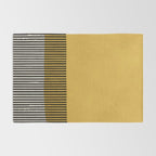 Mustard and Black Minimalist Original Art Rug Gallery Image 2