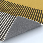 Mustard and Black Minimalist Original Art Rug Gallery Image 4