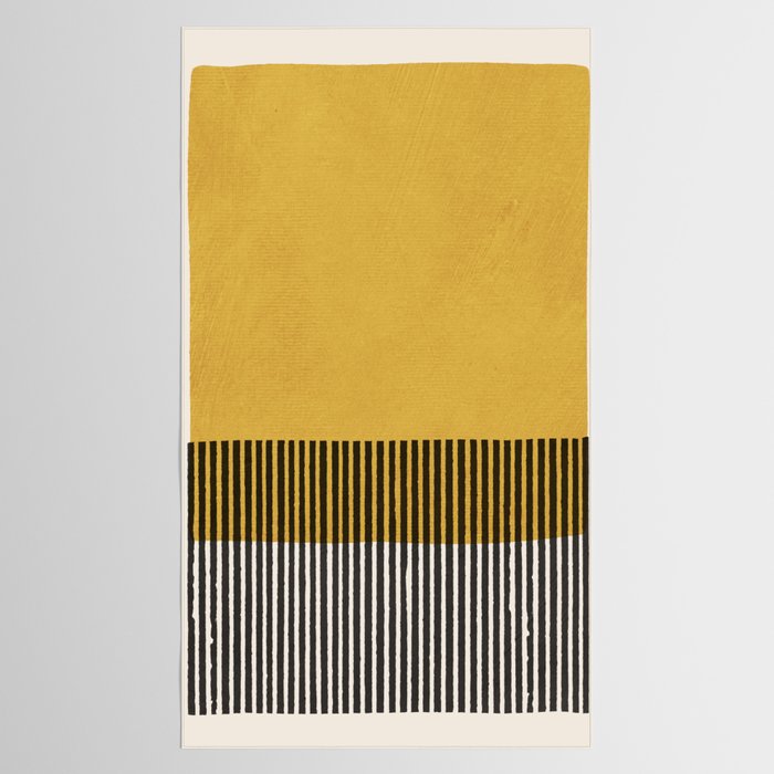 Mustard and Black Minimalist Original Art Tablecloth Gallery Image 2