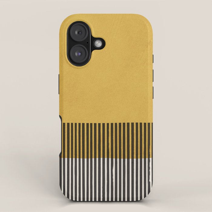 Mustard and Black Minimalist Original Art iPhone Case Gallery Image 1